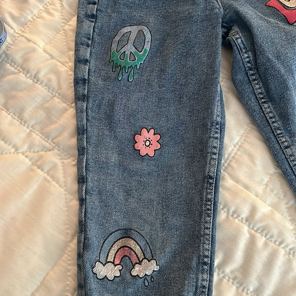 🌸Girls Justice/Mom Jeans/Peace,Love/12 - Picture 3 of 7